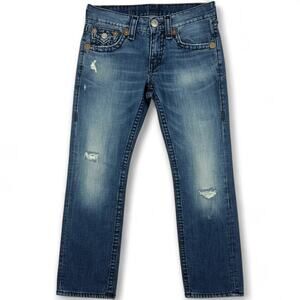 TRUE RELIGION Ricky Super T Jeans 31 USA Made Y2K Streetwear Distressed Denim